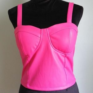 Barbie Pink Faux Leather Bustier